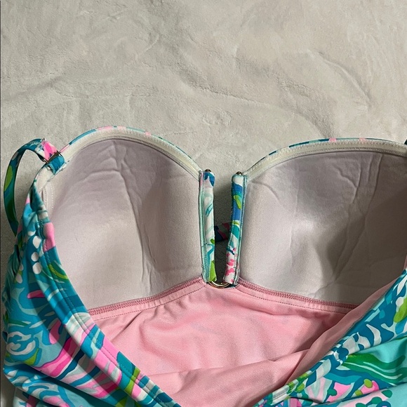 Lilly Pulitzer Teal and Pink One Piece Swimsuit - Picture 5 of 10